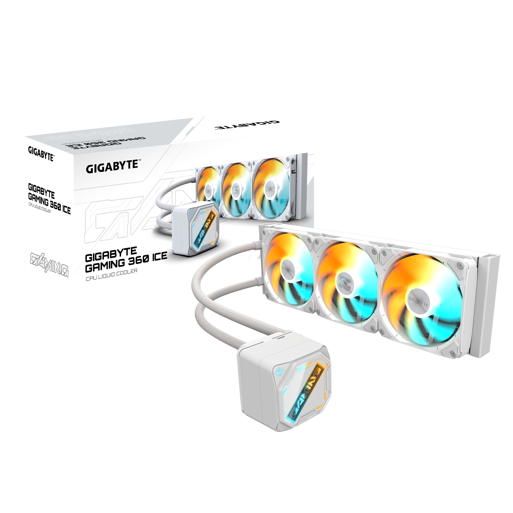 קירור נוזלי משולש Gigabyte Gaming 360 ICE 3XARGB 120MM Fan White